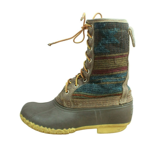 LL Bean Women's Multicolor Wool Limited Edition Insulated Duck Boots Size 6 M