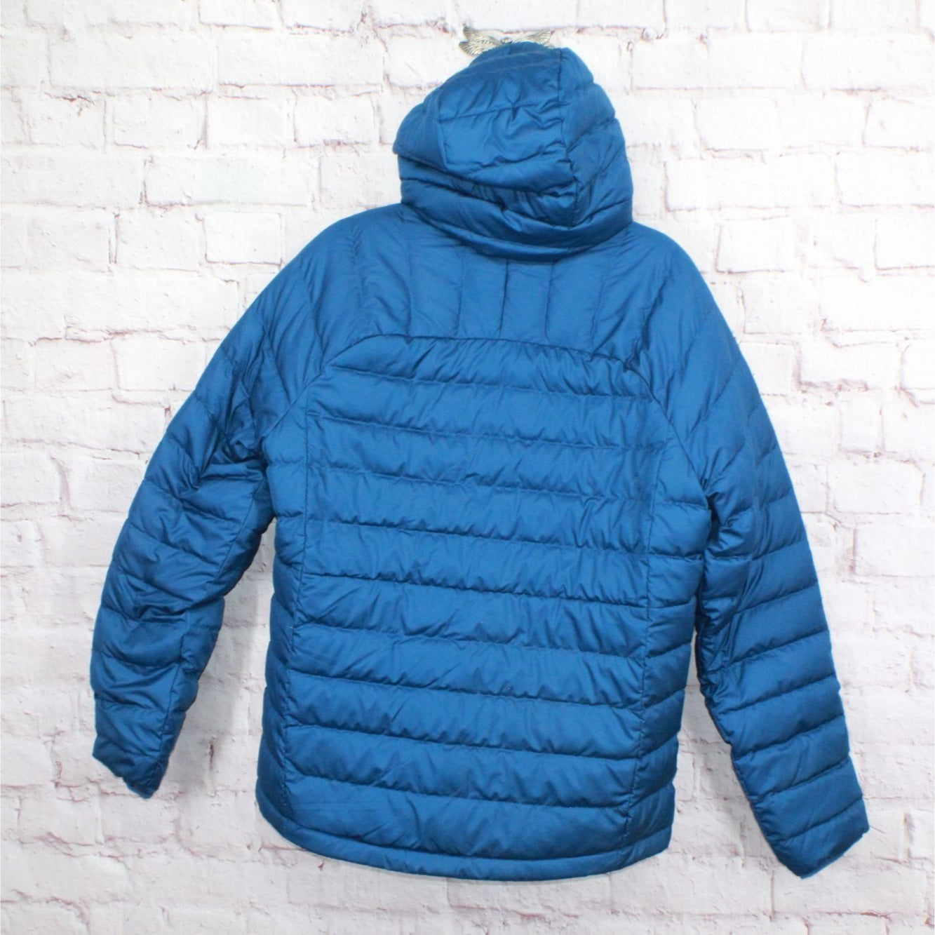 LL Bean Men's Beans Down Hooded Jacket Quilted Dark Marine Blue Size L