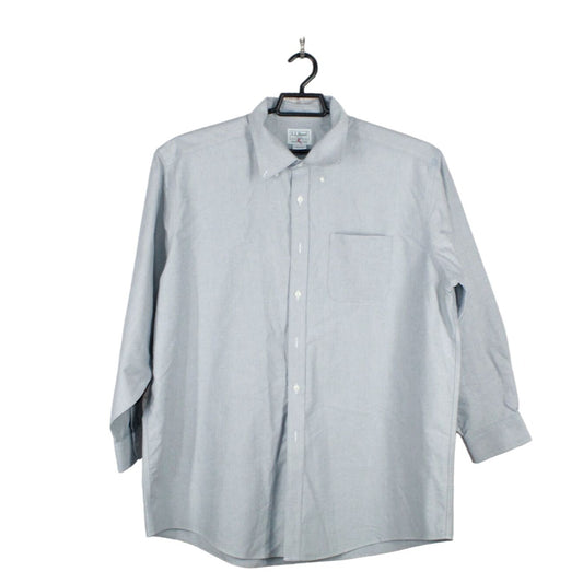 LL Bean Mens Wrinkle Free Classic Oxford Shirt Traditional Fit Gray 17 1/2- 33