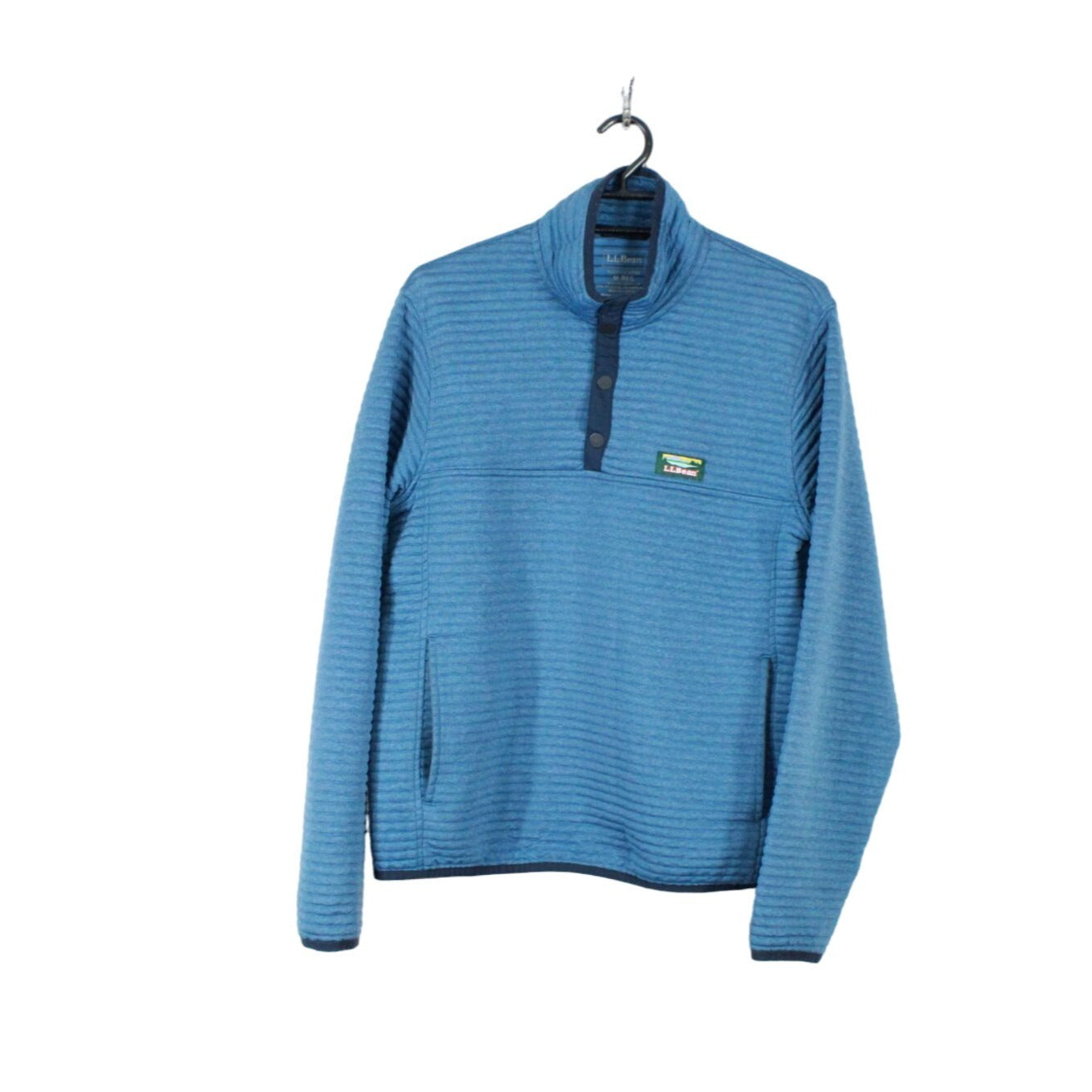 LL Bean Men's Airlight Knit Pullover Sweatshirt Polyester Quilted Blue Size M