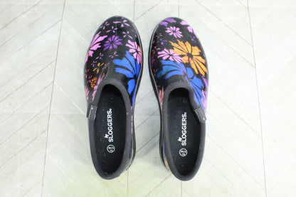 Sloggers Women's Flower Power Print Rain Garden Slip on Shoes Size 10