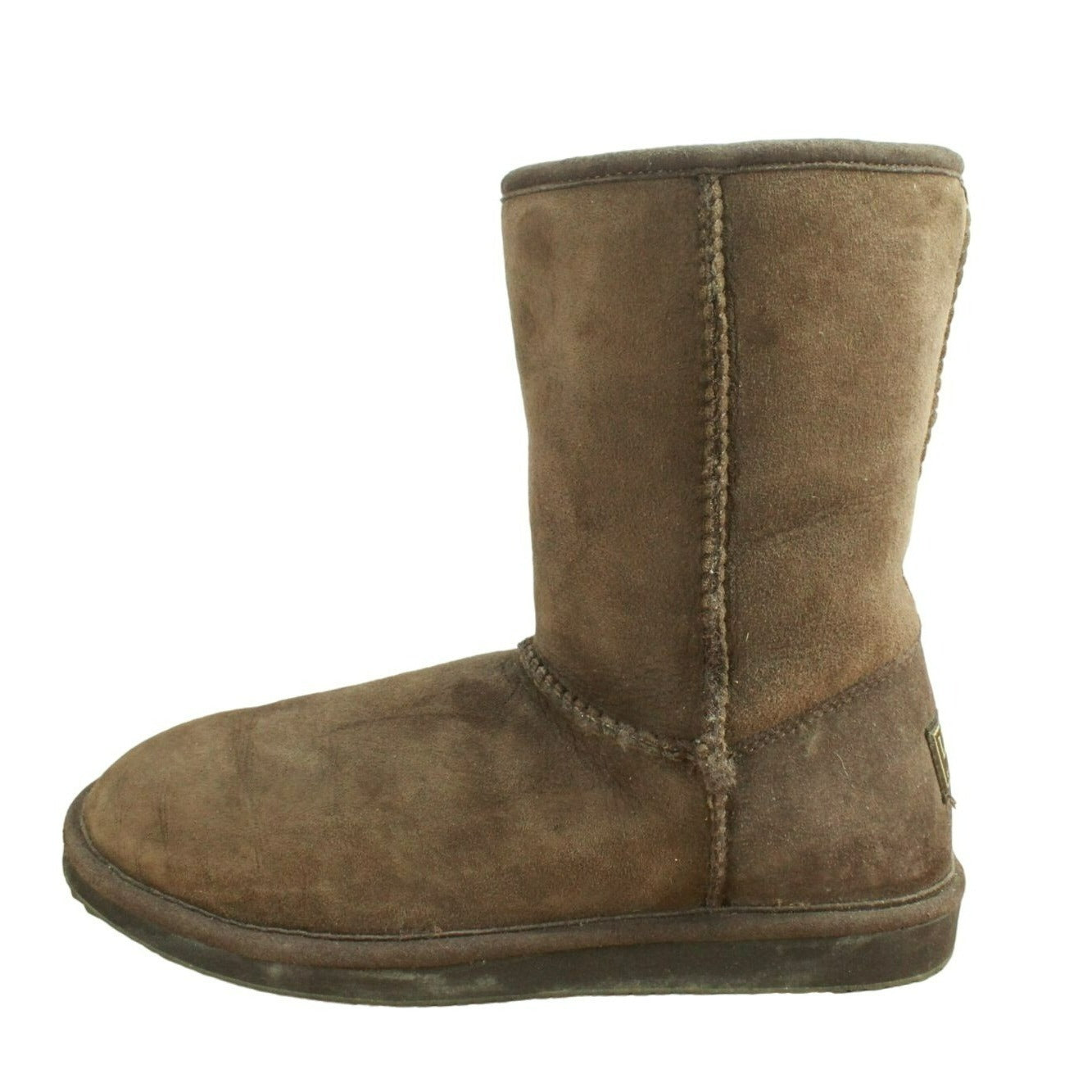 LL Bean Women's Brown Suede Pull On Shearling Lined Winter Boots Size 8 M