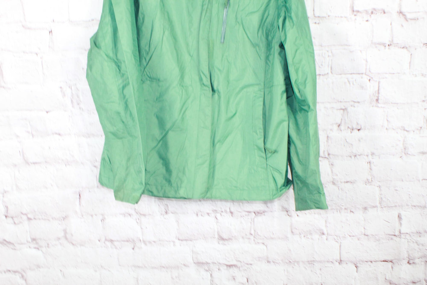 LL Bean Women's Trail Model Hooded Rain Jacket Lightweight Nylon Green Size S