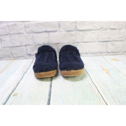 LL Bean Women's Blue Polyester Wicked Good Shearling Lined Cozy Slippers Sz 10 M