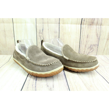 LL Bean Women's Brown Suede Fleece Lined Mountain Moccasin Slippers Size 9 M