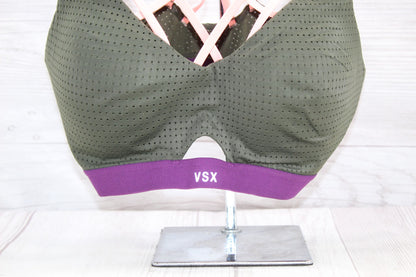 Victoria's Secret Lightweight Cage Front Wireless Sports Bra Olive Green 32D