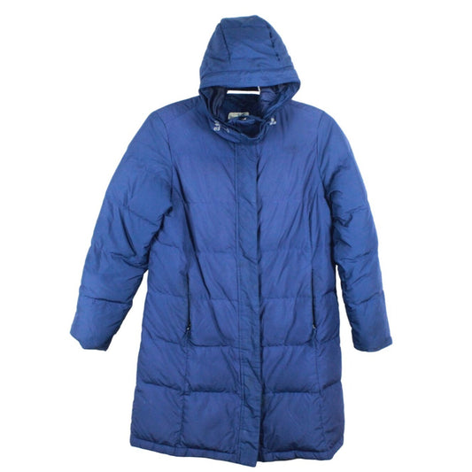 LL Bean Women's Ultrawarm Down Coat Three Quarter Length Polyester Blue Size M