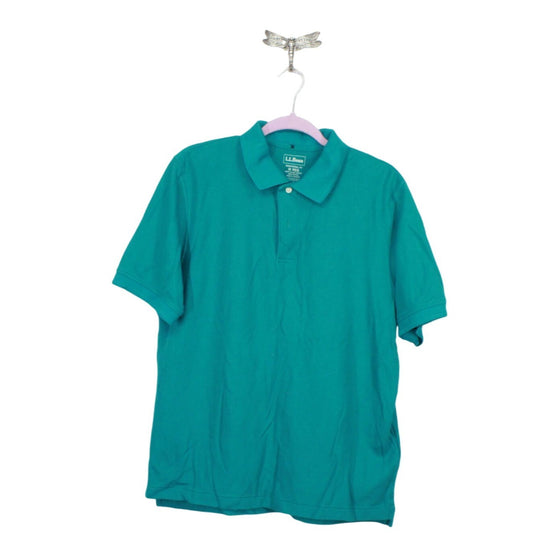 LL Bean Men's Premium Double L Polo Banded Short Sleeve Shirt Green Size M