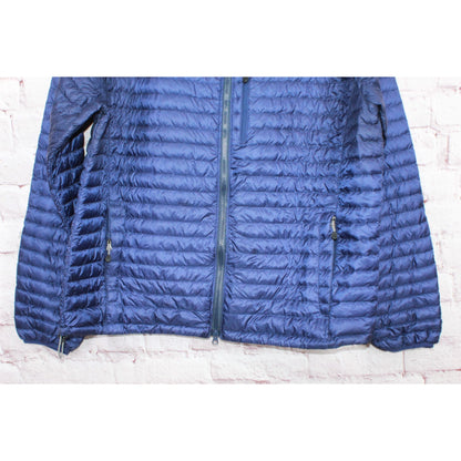 LL Bean Mens Ultralight 850 Down Jacket Quilted Full Zipper Blue Size XXL