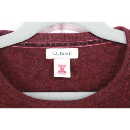 LL Bean Women's Classic Cashmere Crewneck Sweater Soft Stretch Deep Wine Small