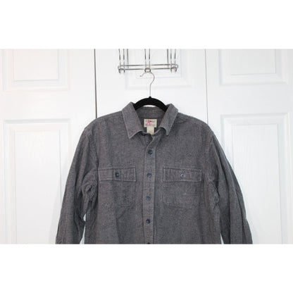 LL Bean Men's Chamois Shirt Slightly Fitted Charcoal Gray Size L Tall