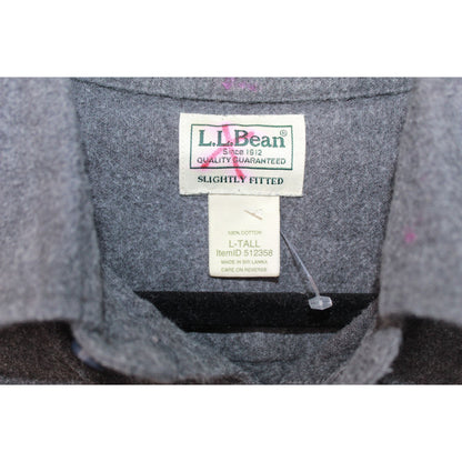 LL Bean Men's Chamois Shirt Slightly Fitted Charcoal Gray Size L Tall