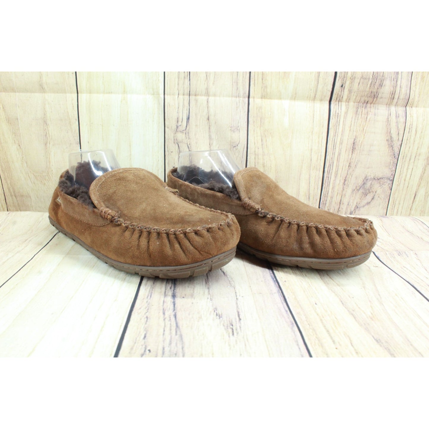 LL Bean Men Wicked Good Slippers Venetian Shearling Lined Suede Choco Brown 10 M