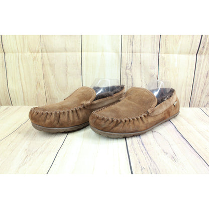 LL Bean Men Wicked Good Slippers Venetian Shearling Lined Suede Choco Brown 10 M