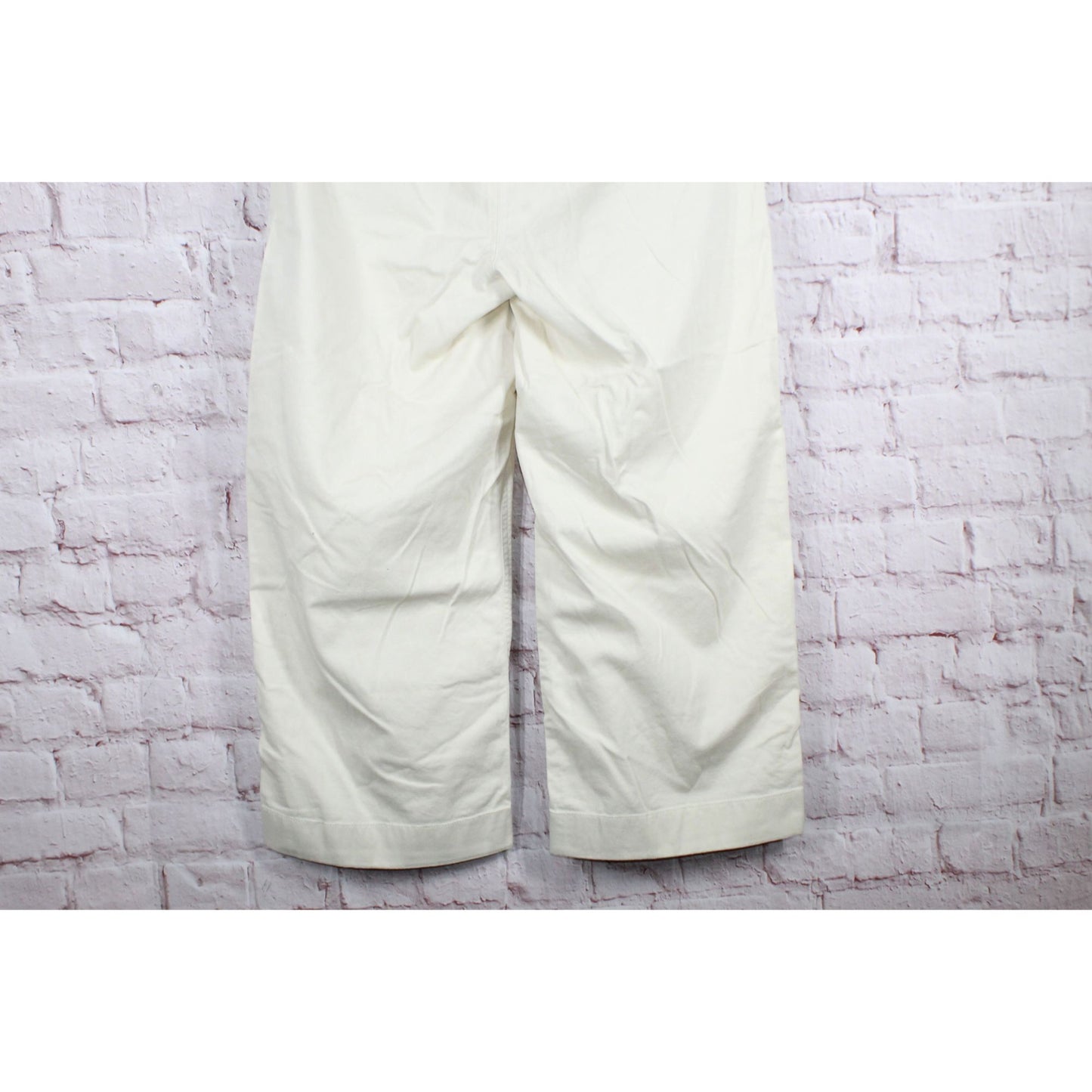 LL Bean Women's Comfort Stretch Pants Mid Rise Wide Leg Chino Cotton Creram 18W