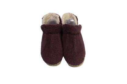 LL Bean Women's Dark Plum Polyester Fleece Lined Cozy Slipper Booties Size 8 M