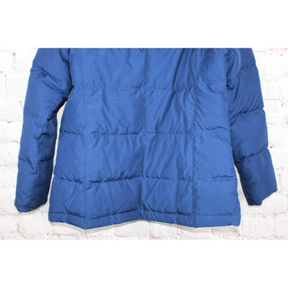 LL Bean Women's Ultrawarm Down Hooded Jacket Faux Fur Trim Quilted Blue Size M