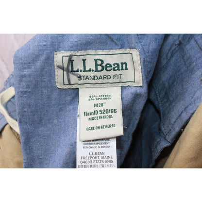 LL Bean Men's Lakewashed Stretch Khakis Comfort Waist Straight Leg Pants M 28"