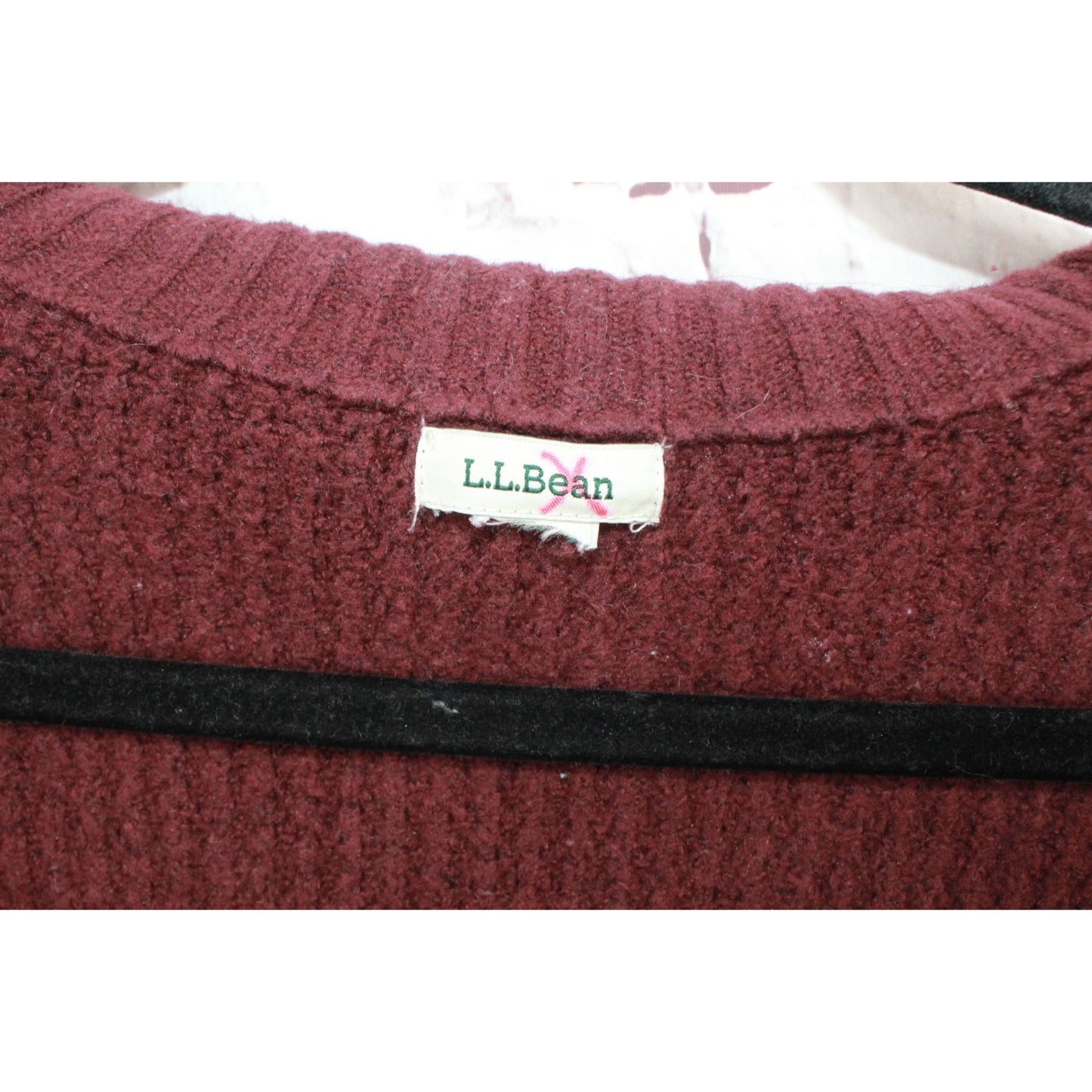 LL Bean Women's SuperSoft Waffle Knit Sweater Coatigan Deep Wine Size 1X