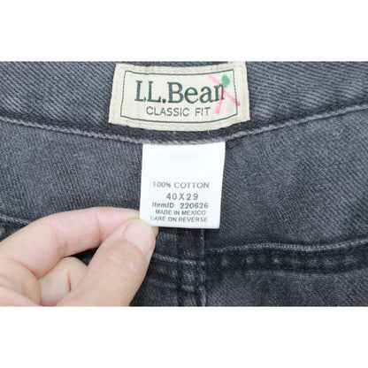 LL Bean Men's Double L Jeans Classic Fit Straight Leg Black Size 40x29