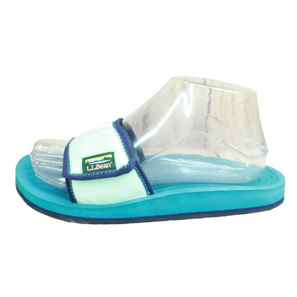 LL Bean Kid's Teal Canvas Slip On Adjustable Strap Casual Slide Sandal Size 5