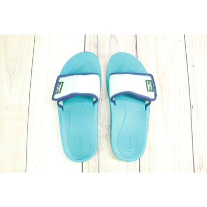 LL Bean Kid's Teal Canvas Slip On Adjustable Strap Casual Slide Sandal Size 5