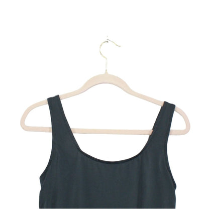 LL Bean Women's Black Nylon BeanSport Swimwear Tankini Top Scoopneck Size 10