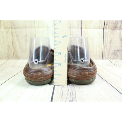 LL Bean Men's Elkhide Slipper Scuffs Brown Soft Leather Slip Ons Size 8 M