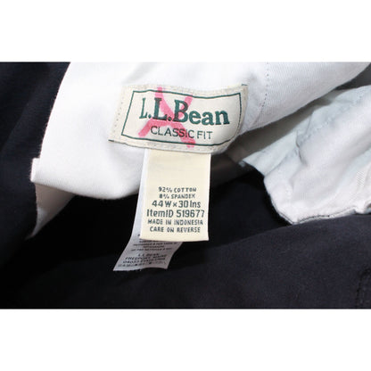 LL Bean Men's Easy Care Stretch Chinos Classic Fit Straight Leg Dark Navy 44W