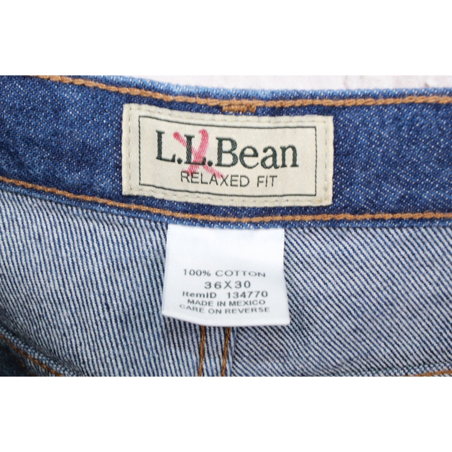 LL Bean Men's Double L Jeans Relaxed Fit Straight Leg Dark Wash 36x30