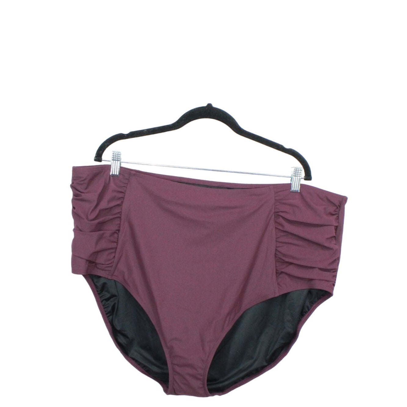 NWT LL Bean Women's Flattering Shaping Swimwear High Waist Brief Maroon 26W