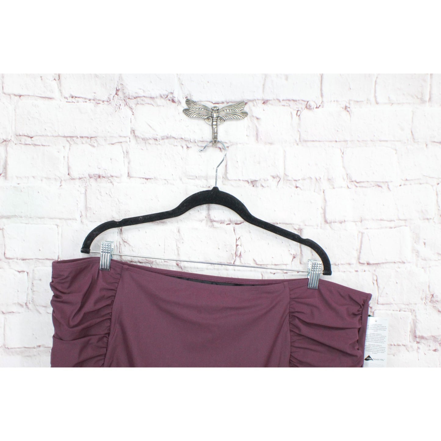 NWT LL Bean Women's Flattering Shaping Swimwear High Waist Brief Maroon 26W