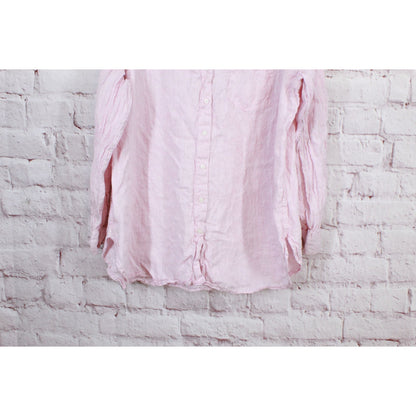 LL Bean Women's Premium Washable Linen Shirt Tunic Light Pink Size 2X