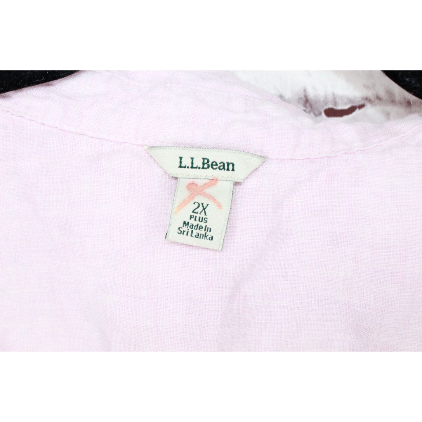 LL Bean Women's Premium Washable Linen Shirt Tunic Light Pink Size 2X