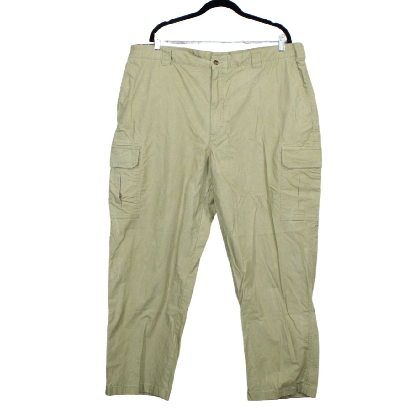 LL Bean Men's Tropic Weight Cargo Pants Comfort Waist Cotton Khaki Waist 44W