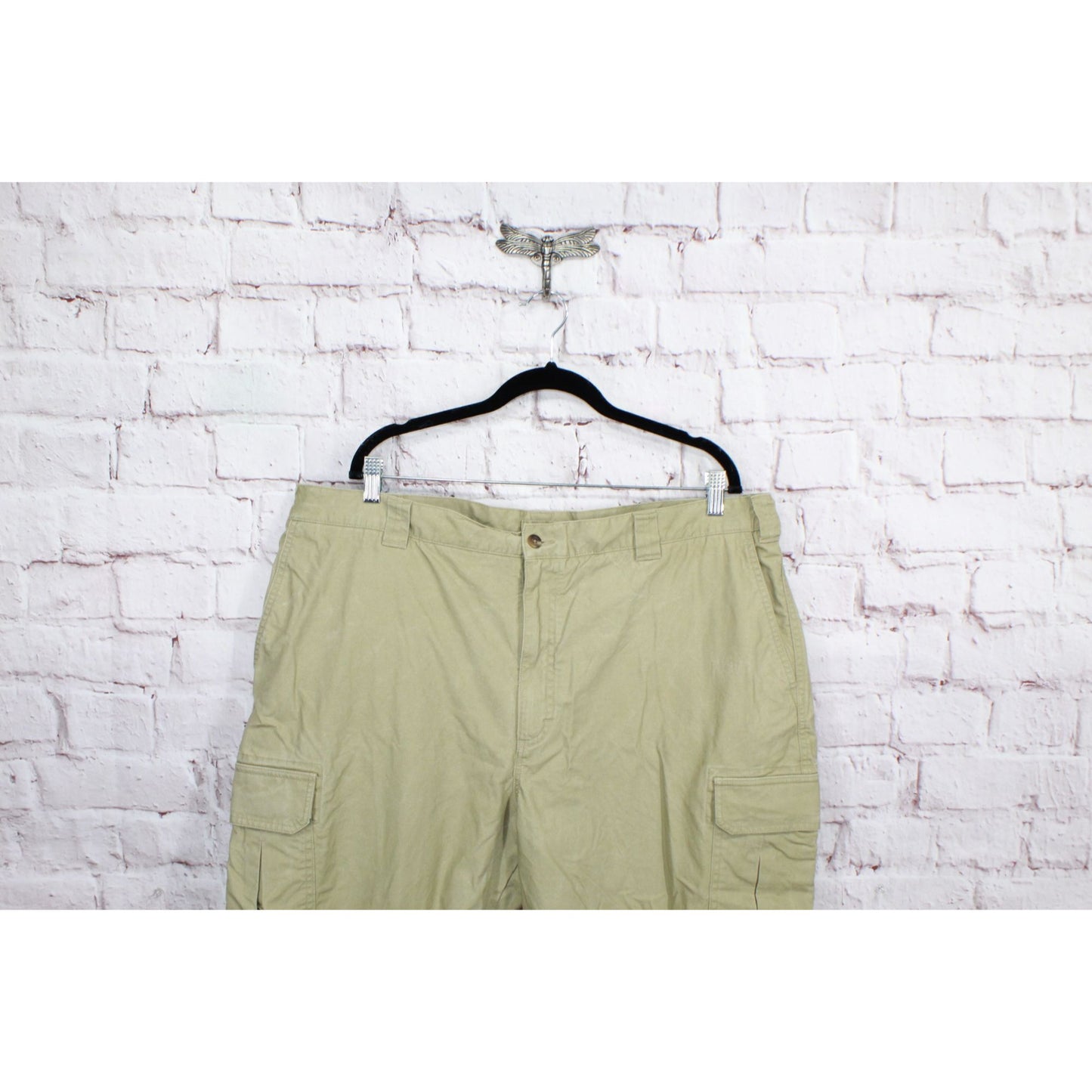 LL Bean Men's Tropic Weight Cargo Pants Comfort Waist Cotton Khaki Waist 44W