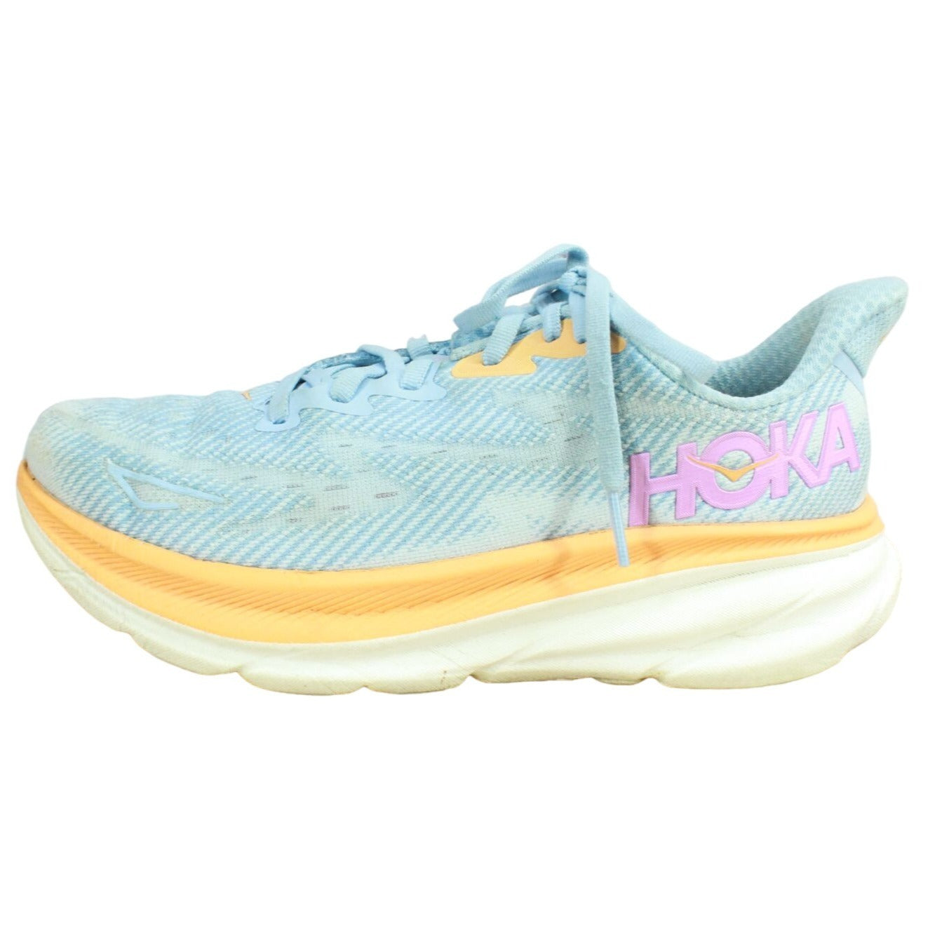 Hoka One One Women's Clifton 9 Airy Breathable Running Shoes Blue Ice Water 8 B