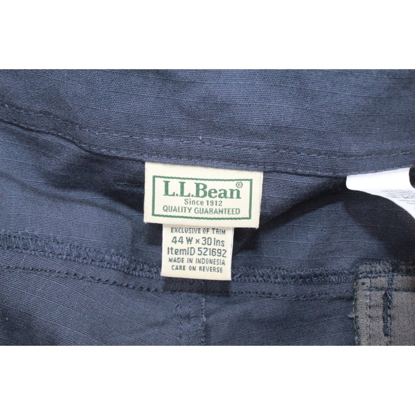 LL Bean Men Explorer Ripstop Pants Fixed Waist Standard Fit Tapered Leg Blue 44W