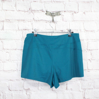 NWT LL Bean Womens Saltwater Essentials Swimwear Shorts Nylon Elasthane Green 10