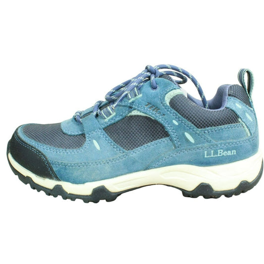 LL Bean Trail Model 4 Women's Blue Suede Waterproof Hiking Shoes Size 7 M