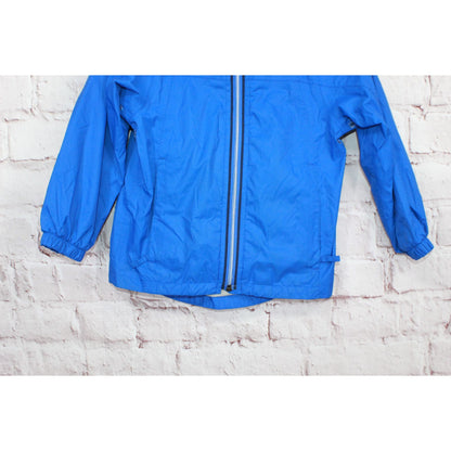 LL Bean Toddlers Discovery Rain Jacket Full Zip Hooded Nylon Blue Size 4T