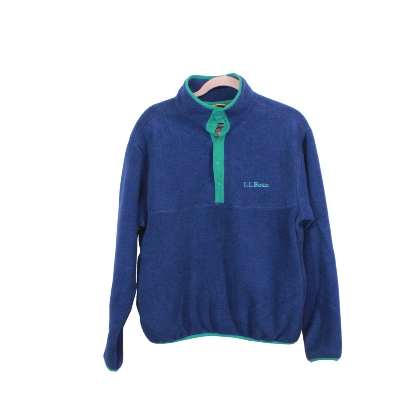 LL Bean Unisex Bean's Classic Fleece Pullover Sweater Blue Mens S Womens M