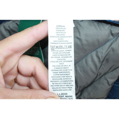 LL Bean Women's Ultralight 850 Down Coat Three-Quarter Length Mariner Blue Small