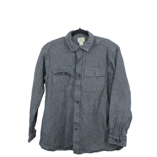 LL Bean Men's Chamois Shirt Traditional Fit Cotton Charcoal Gray Size L