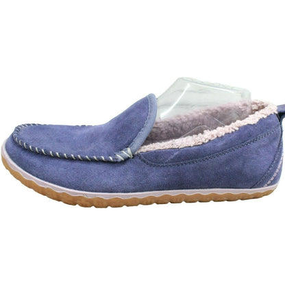 LL Bean Women's Blue Suede Fleece Lined Mountain Moccasin Slippers Size 10 M