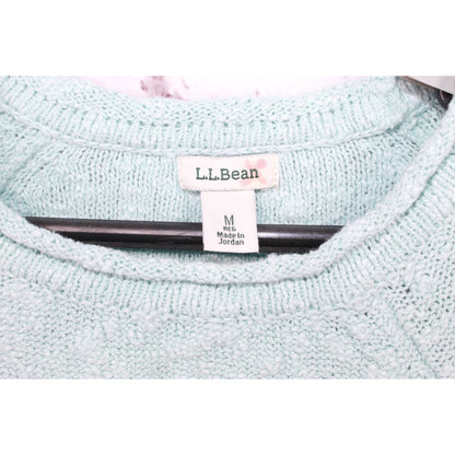 LL Bean Women's Midweight Cotton Slub Rollneck Pullover Sweater Cotton Green M