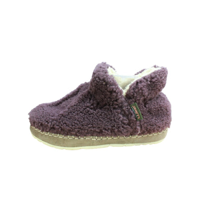 LL Bean Womens Purple Knit Wicked Good Pile Fleece Cozy Slipper Booties Size 7 M