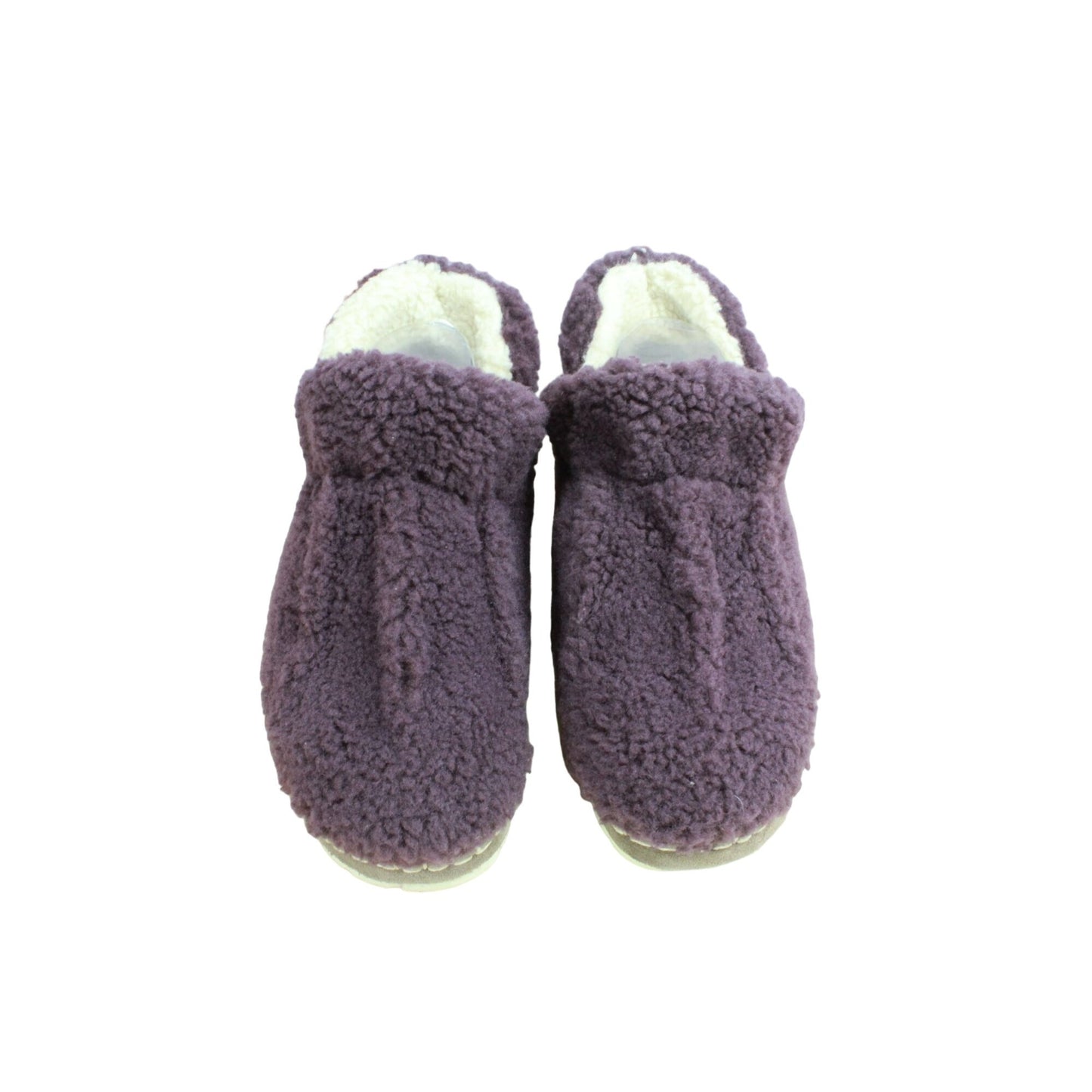 LL Bean Womens Purple Knit Wicked Good Pile Fleece Cozy Slipper Booties Size 7 M