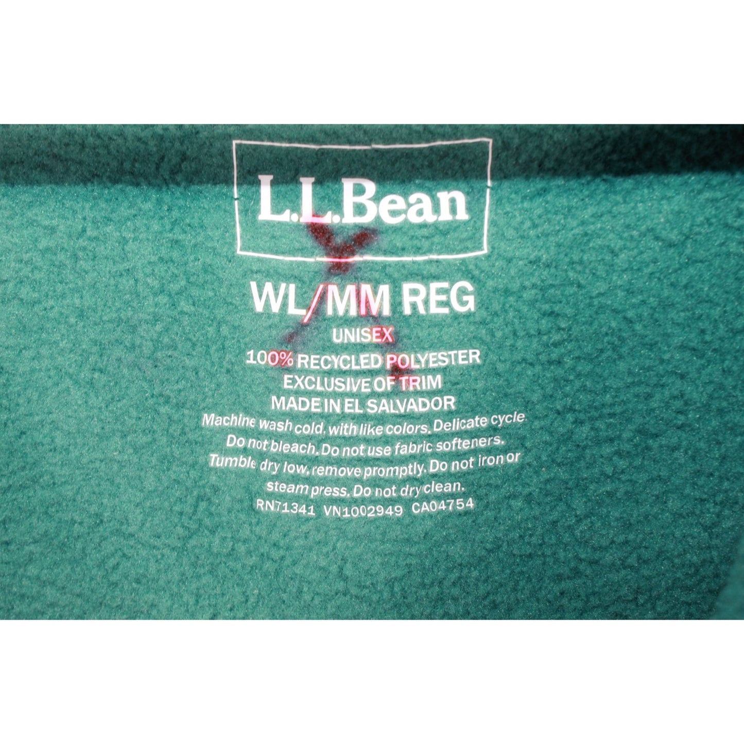 LL Bean Adults' Beans Classic Fleece Pullover Rustic Green Size Womens L Mens M