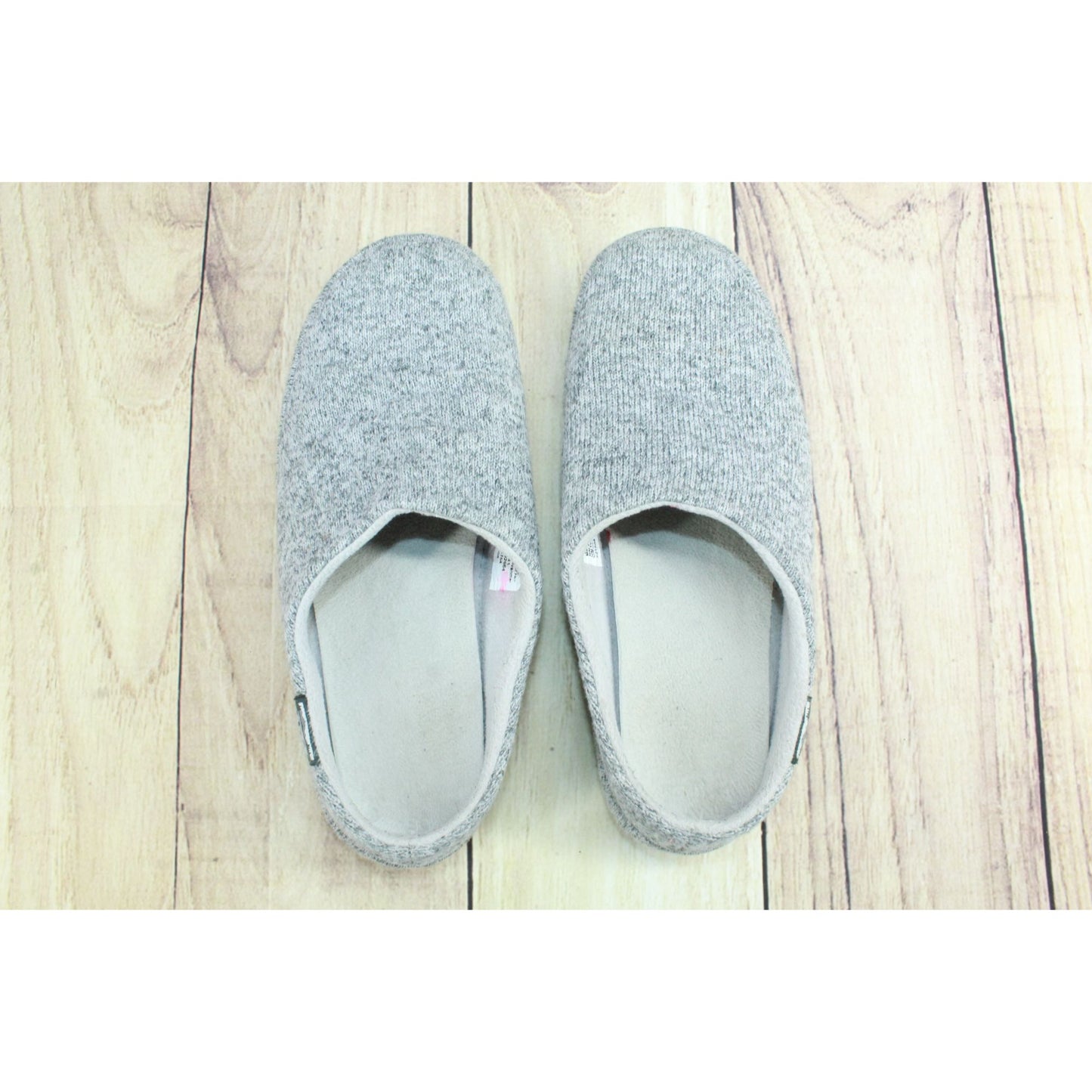 LL Bean Women's Gray Knit Slip On Sweater Fleece Comfort Cozy Slipper Scuff 8 M